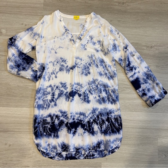 Roberta Roller Rabbit Blue Tie Dye Cotton Shirt Dress Coverup- XS/S - Picture 1 of 6